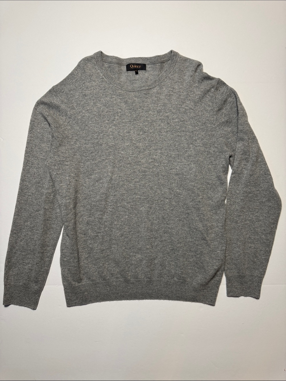 QUINCE Mongolian Cashmere Crewneck Sweater Heather Gray Minimal Comfy Basic XL